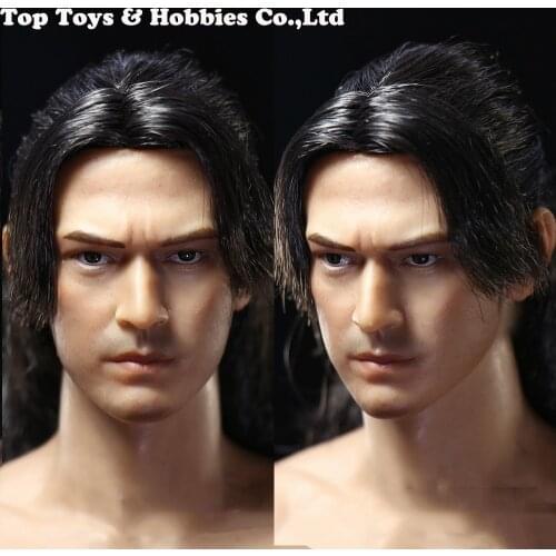 1/6 Male Head Sculpt Takeshi Kaneshiro Long Hair version Head Carved Akechi Samanosuke Model Toys Fit 12" Figure Body