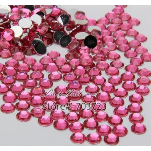 1000pcs 3D Nail Art Tips SS6 2mm Resin Flat back Rhinestone Beads not hotfix for DIY Nails Art Phone Case Light Rose N14