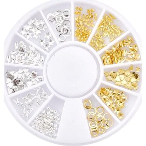 27RC Nail Art Studs Shiny for Nail Art Craft Mix-shape Mixed Nail Art Studs 3D Nail Art Decoration Nail Plates for studs