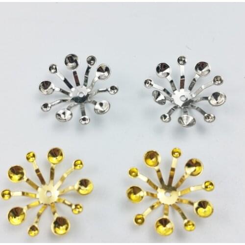 50pcs 18mm Filigree flower Wraps Metal Charms For Embellishment Scrapbook DIY Jewelry Metal Craft ear accessories