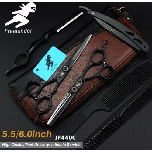 6 inch Professional hair Barber scissors set straight scissors and curved pieces hair care & styling