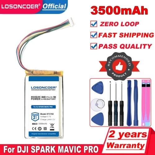 973760 3500mAh Battery For DJI SPARK MAVIC PRO MAVIC AIR 2 Remote Control Batteries Accumulator 6-wire plug 1ICP10/37/61