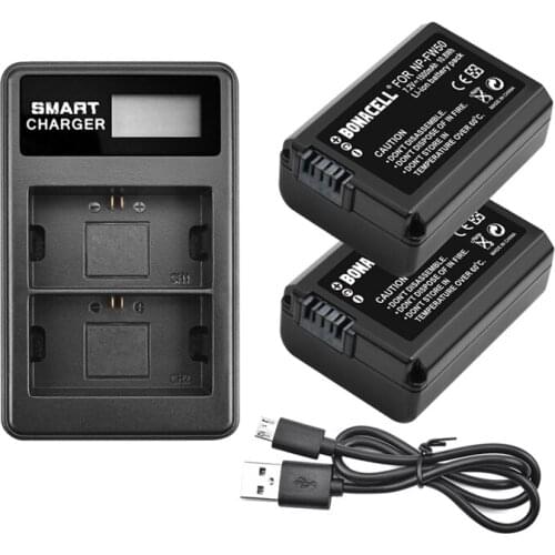 1500mAh NP-FW50 Battery+Charger for Sony A6000 A6500 A6300 A6400 A7 A7II A7RII A7SII A7S A7S2 A7R A7R2 A55 A5100 RX10 Camera