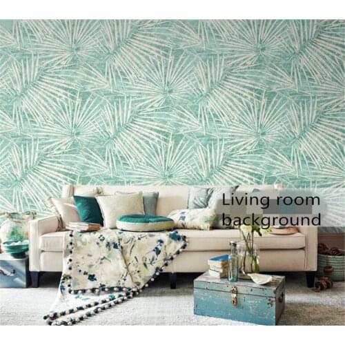 Beibehang Modern high quality palm tree leaves Bedroom Living room TV background wallpaper Southeast Asian style 3D wallpaper