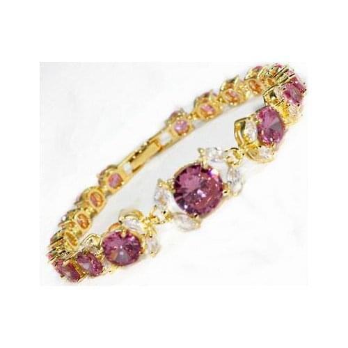 Free shipping Fine Jewelry Pink /Green/Blue/Red Crystal Bracelet