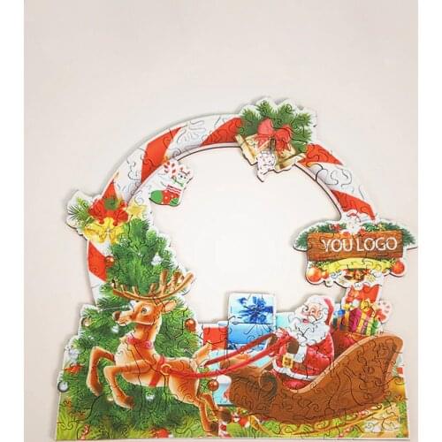 Wooden Jigsaw Puzzle Christmas Puzzle Board Set Toy Interesting Wooden Puzzles For Adults Kids Gifts Educational Games Toys