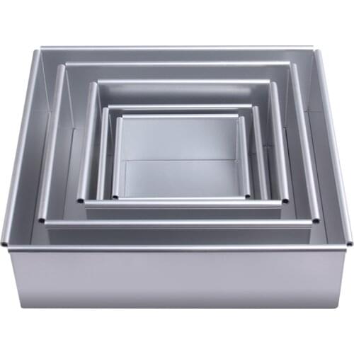 Baking Mold 4/5/6/7/8/9/10/11/12/14 inch Square Open Bottom Cake Mold Aluminum Baking Tool Cake Mold