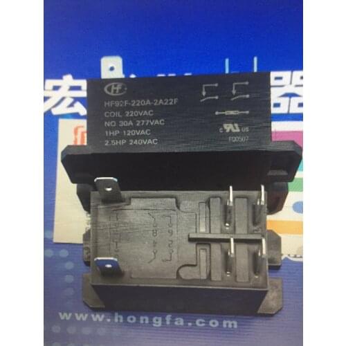 HF92F-220A-2A22F 220VAC 30A 277VAC DIP6 HONGFA RELAY 2 From A, New and original