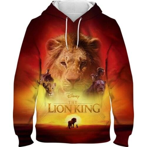 2021 The Lion King 3D printed Hoodie Boys and girls street fashion elements spring and autumn Men Women Sweatshirt long sleeve