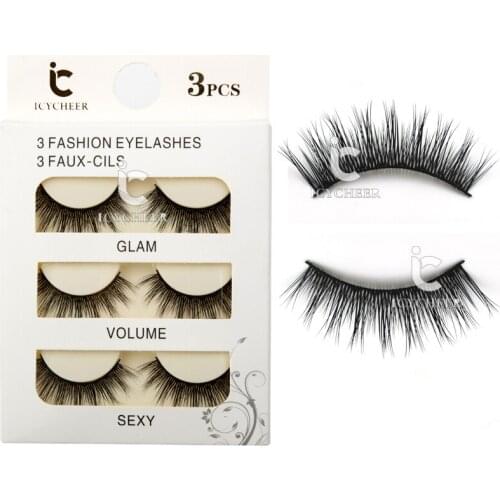 ICYCHEER 3D Mink Eyelashes Natural Long Makeup False Eyelashes Handmade Mink Lashes Full Strip Lashes Fake Eyelash Cosmetics