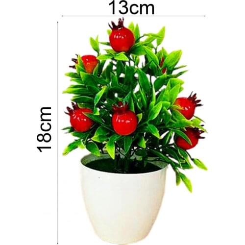 Artificial Fruit Bonsai Mini Orange Pomegranate Tree Windowsill Decor Plastic Courtyard Simulated Plants Bonsai for Home