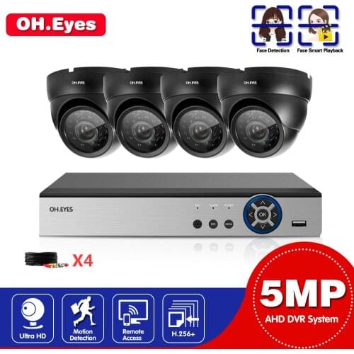 H.265 4CH 1080P AHD DVR Kit CCTV System 1080P Cameras IR Night Vision Indoor Outdoor Waterproof Video Security Surveillance Set