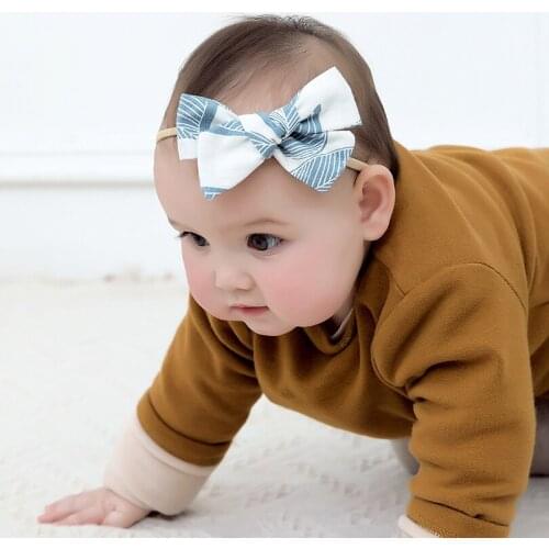 Colorful Printed Baby Nylon Headband Solid Swallowtail Bowknot Elastic Hair Band Kids Newborn Infant Hair Accessories