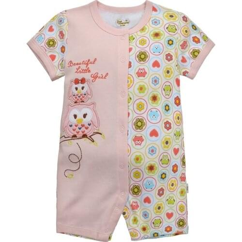CUTE BABY CLOTHES Owl baby rompers Outfits Cotton girls clothes pink baby jumpsuits one-piece shirt