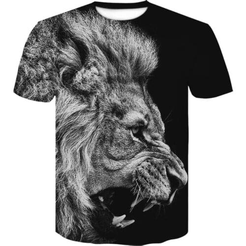 Latest Summer 2021 mens T-shirts O-neck short sleeve 3D printed animal Lion 3D t shirt premium Breathable top women Streetwear