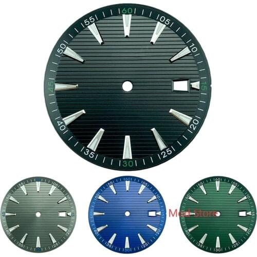 NEW 33.2mm Sterile Watch Dial Wristwatch Plate Parts For NH35 36 Mov't Sailboat Splint Texture Aqua Terra Style Mens Watches