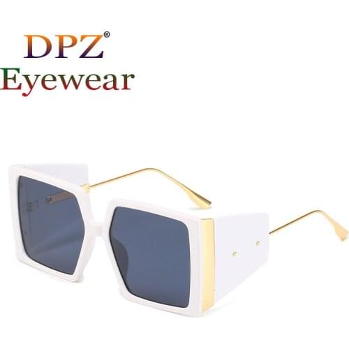 2021 Fashion Cool Rivets Square Style Oversized Sunglasses Luxury Women Men Vintage Brand Design Sun Glasses Oculos De Sol