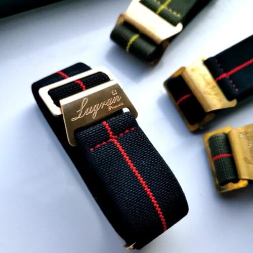 ORIGINAL Lugran Real Bronze Parachute Watch Strap Nato Nylon Belt Watchband Elastic Watch Strap 20//22mm
