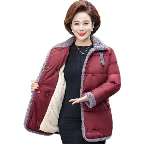 Parka Women Down Cotton Coat Short Jacket Plus Size 5XL Winter Jacket Womens Thick Double Breasted Lamb Wool Jacket Overcoat