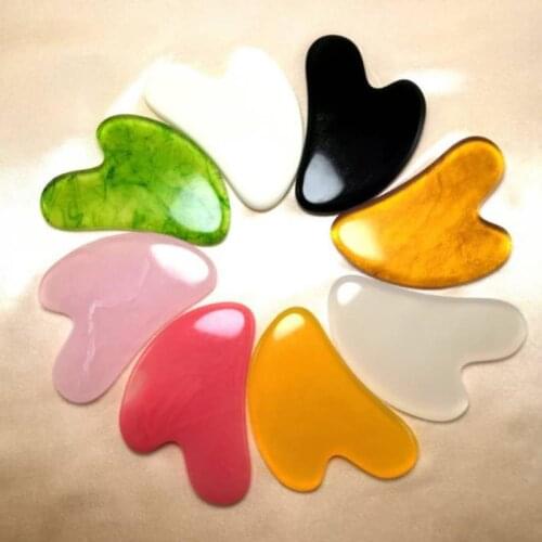 Resin Heart-shaped Massage Scraping Board Artificial Rose Gua Sha Board Face Neck Body Massager Guasha Plate