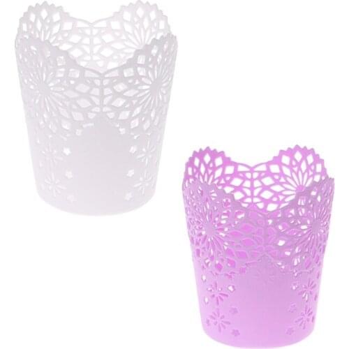Hollow Flower Brush Storage Pen Pencil Pot Holder Container Desk Organizer Gift R9UA