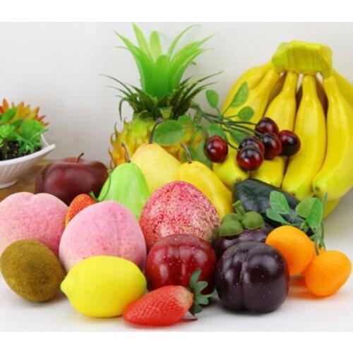 Variety Artificial Fruits Plastic Fake Apples Orange Banana Kitchen Table DIY Home Decoration Craft Food Photography Props Fruit
