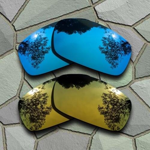 Sky Blue&Yellow Golden Sunglasses Polarized Replacement Lenses for Oakley X Squared