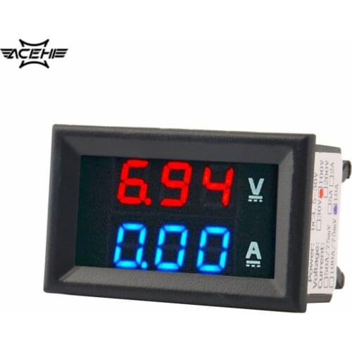 DC 100V 10A LED Voltmeter Ammeter Blue Red Amp Dual Digital Volt Meter Gauge digital voltmeter ammeter voltimetro amperimetro