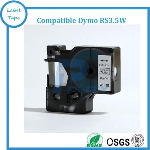 10pcs RS3.5W, 10pcs RS7W and 10pcs RS11W compatible Black on White heat shrink tube label tapes for dymo Rhino label printers