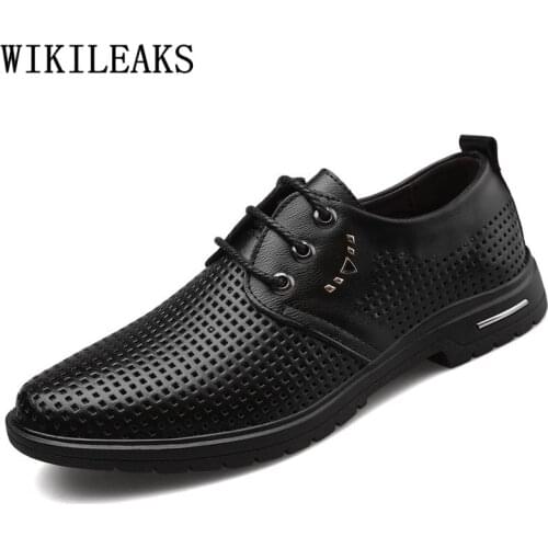 Luxury Man Shoes Leather Genuine Formal Dress Oxford Shoes for Men Designer Summer Shoes Men Casual Zapatos Hombre Casual Cuero