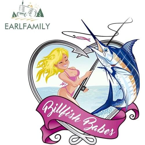 EARLFAMILY 13cm x 11.4cm For Billfish Babes Motorcycle Car Stickers Auto Refrigerator Decal Vinyl Material Decals Decoration