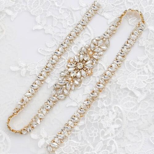 WENXI 5PCS Clear Sliver Crystal Rhinestones Applique For Wedding Dress Waistband Rhinestones Applique Accessory WX858