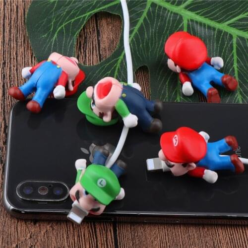 SIANCS Cartoon Cable bite protector for Super Marios iphone USB Charging Cable Cute Anti-Folding Protector organizer winder