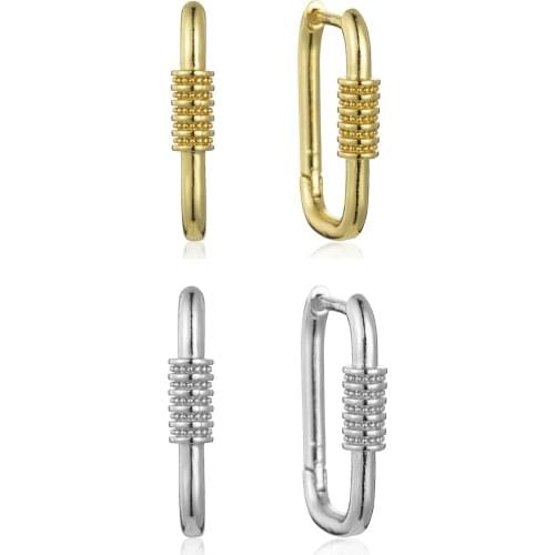 SIPENGJEL Fashion Unique Design Luxury Geometric Hoop Earrings Punk Rock Classic Drop Earrings For Women Jewelry Party Gift