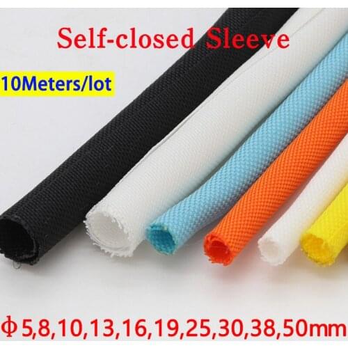 10M Multicolor Dia 5 8 10 13 16 19 25 30 38 50 mm PET Self-close Sleeve for AIO flexible Insulated Expandable Braided Nyloy Tube