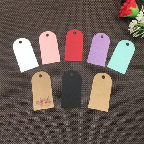 100Pcs/Lot Handmade Colorful Hanging Tags For Birthday Party Decoration Gift Tags Packaging Labels Note Cards Paper Price Tags