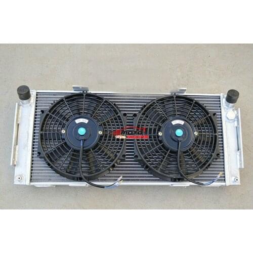 Aluminum Radiator +2*FAN For FORD GT40 V8 Manual 1964-1969 64 65 66 67 68 69