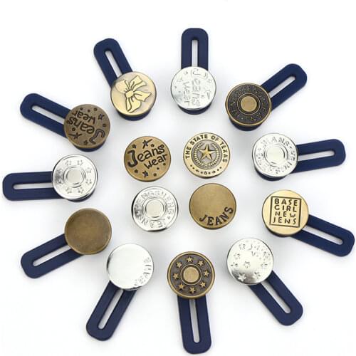 5Pcs Snap Fastener Metal Pants Button Extender Adjustable Free Sewing Buttons for Clothing Jeans Retractable Waist Button Buckle