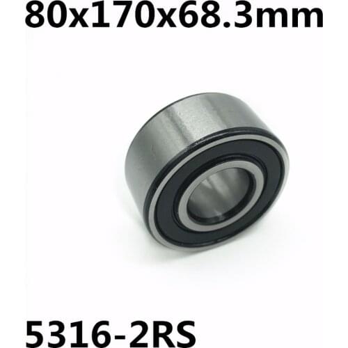 5316-2RS 80x170x68.3 mm 1Pcs Double row angular contact bearings 5316 High quality