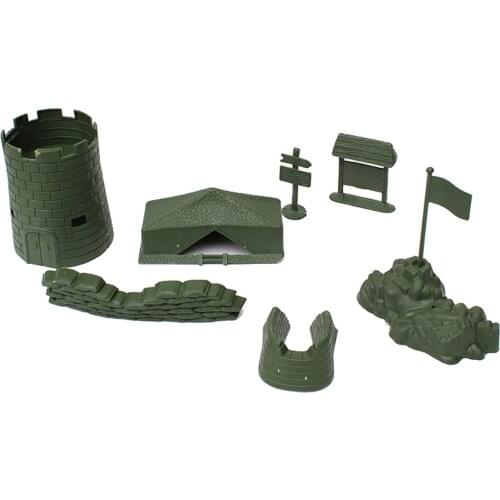7 Pieces Plastic Military Base Set World War II Solider Base Kids Toys