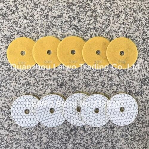Granite Polishing Pads 4 inch Honeycomb Abrasive Diamond Dry Polishing Pad Polish for Granite Grit 200 Abrasive Disc 10 Pcs/lot