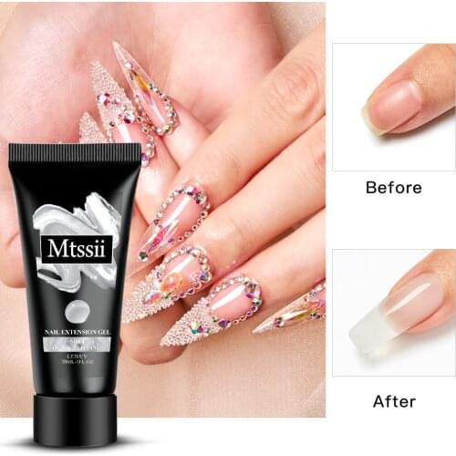 Nail Acrylic Nail Extension Gel Pink White Clear Crystal UV LED Builder Nail Gel Enhancement Slip Solution Quick Extension Gel