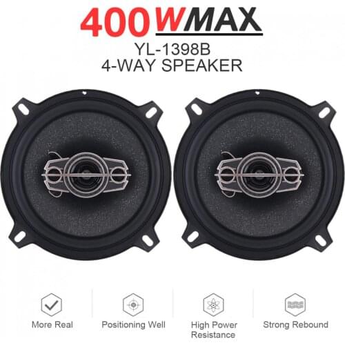 2pcs 5 Inch 400W 4 Way 12V Car Coaxial Auto Music Stereo Full Range Frequency Hifi Speakers Non-destructive Installation