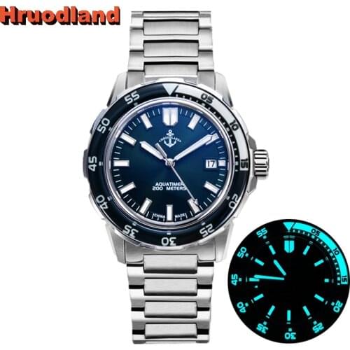 Cronos Ocean Diver Men Watch Stainless Steel PT5000 Bracelet Rotating Bezel 200 meters Water Resistant