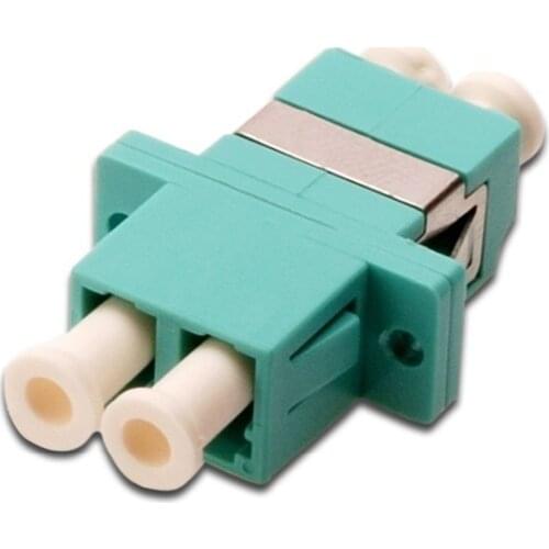 LC-LC Duplex Multimode Fiber Adapter Coupler, OM3, Aqua