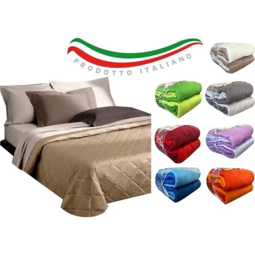 Double Double faced plain quilt duvet winter 2 seater Italian product 300gr mq Alfionapoli