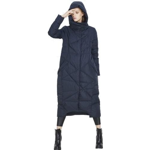 Winter down coat hooded woman long thicken large size quality goods winter Cold-proof loose down coat hooded women uv1289