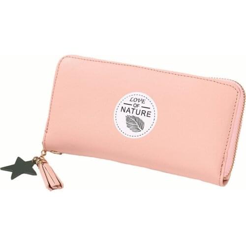 Women Long Clutch Wallets Female Cute Feather PU Leather Phone Purses Famous Designer Lady Cards Holder Wallet Coin Purse