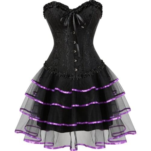 Sapubonva Lace Evening Dress Shapers Green Red Sexy Women Corset and Bustier Push up Gothic Corset Dress Halloween Plus Size