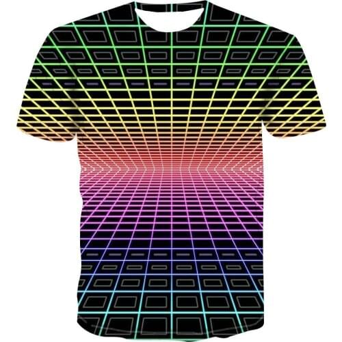 Summer New Three-Dimensional Pattern Mens t-shirt 3D Round Neck Interesting Abstract graphic t shirts Fashion Print T-shirt Top